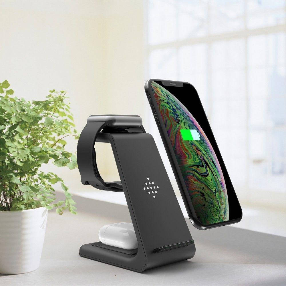 CARICATORE AD INDUZIONE TECH-PROTECT A8 CARICATORE WIRELESS 3IN1 NERO