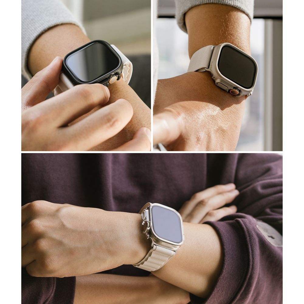 COVER RINGKE SLIM 2ER-PACK APPLE WATCH ULTRA (49 MM) KLAR & TITANGRAU