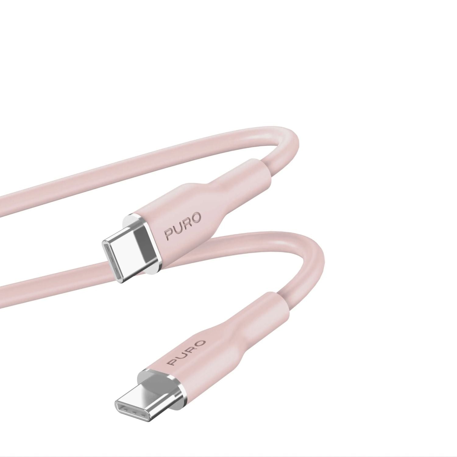 CAVO PURO Di Ricarica E Sincronizzazione SOFT Da USB-C A USB-C 1.5m POLVERE ROSA