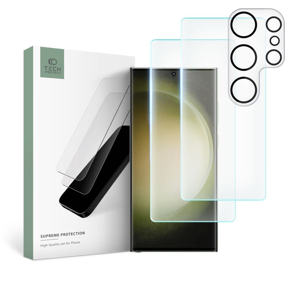 VETRO TEMPERATO TECH-PROTECT SUPREME SET GALAXY S23 ULTRA TRASPARENTE