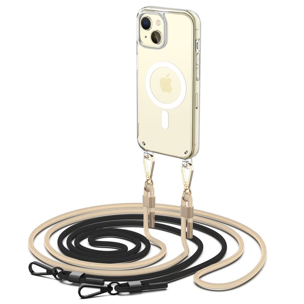TECH-PROTECT FLEXAIR CHAIN MAGSAFE IPHONE 15 PLUS BLACK & BEIGE