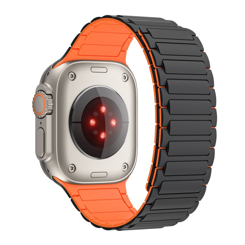 TECH-PROTECT ICONBAND MAGNETISCH APPLE WATCH 4 / 5 / 6 / 7 / 8 / 9 / SE / ULTRA 1 / 2 (42 / 44 / 45 / 49 MM) SCHWARZ/ORANGE