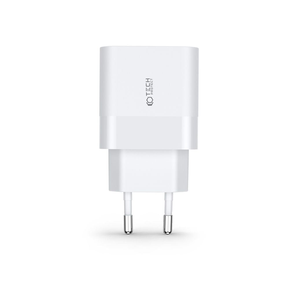 CARICATORE TECH-PROTECT C30W CARICATORE DI RETE A 2 PORTE PD30W/QC3.0 BIANCO