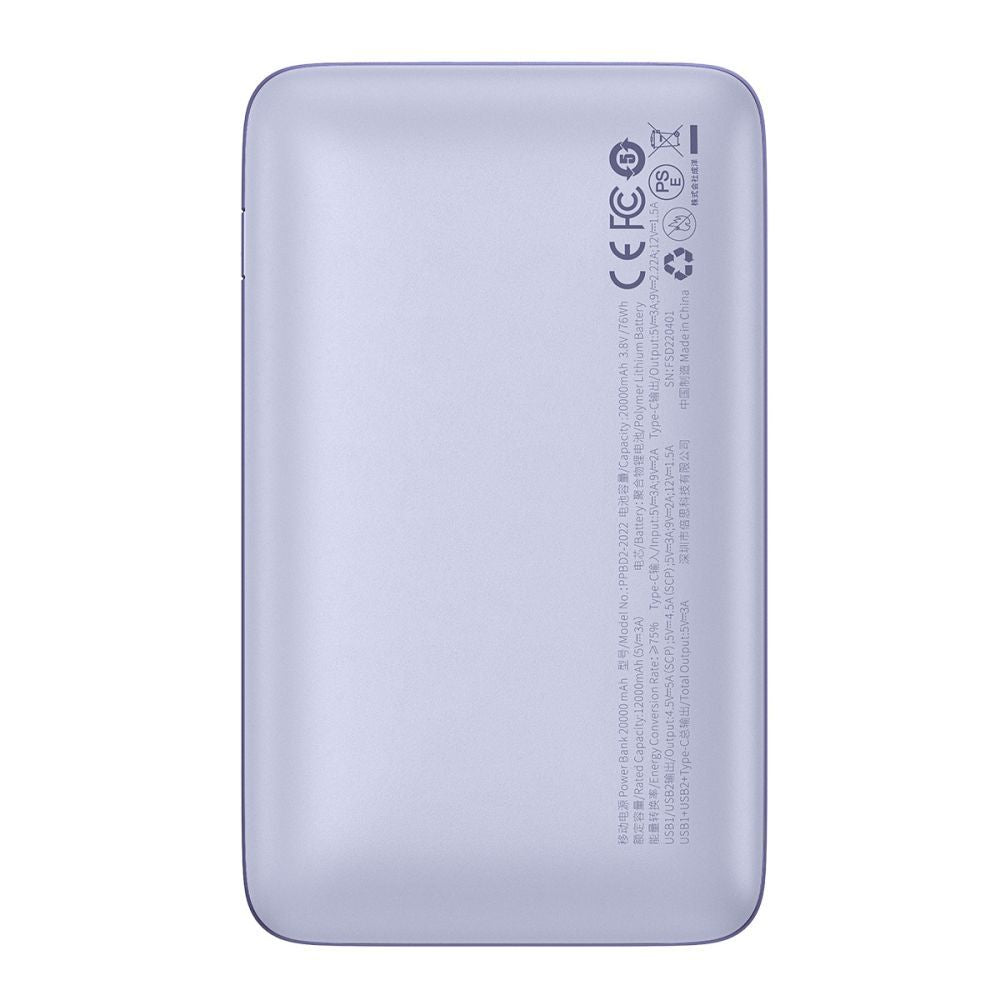BASEUS PPBD2 BIPOW PRO 22,5 W DIGITALES DISPLAY POWER BANK 20000 MAH LILA
