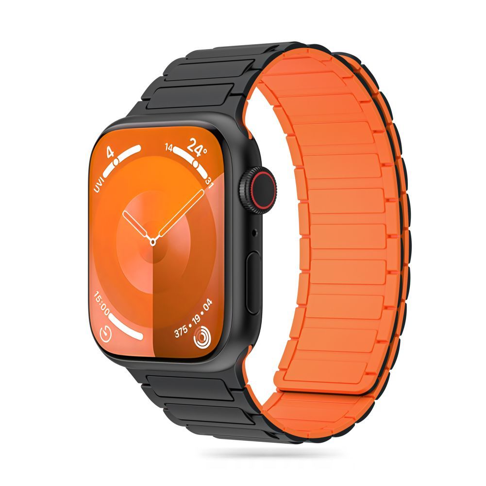 TECH-PROTECT ICONBAND MAGNETISCH APPLE WATCH 4 / 5 / 6 / 7 / 8 / 9 / SE / ULTRA 1 / 2 (42 / 44 / 45 / 49 MM) SCHWARZ/ORANGE