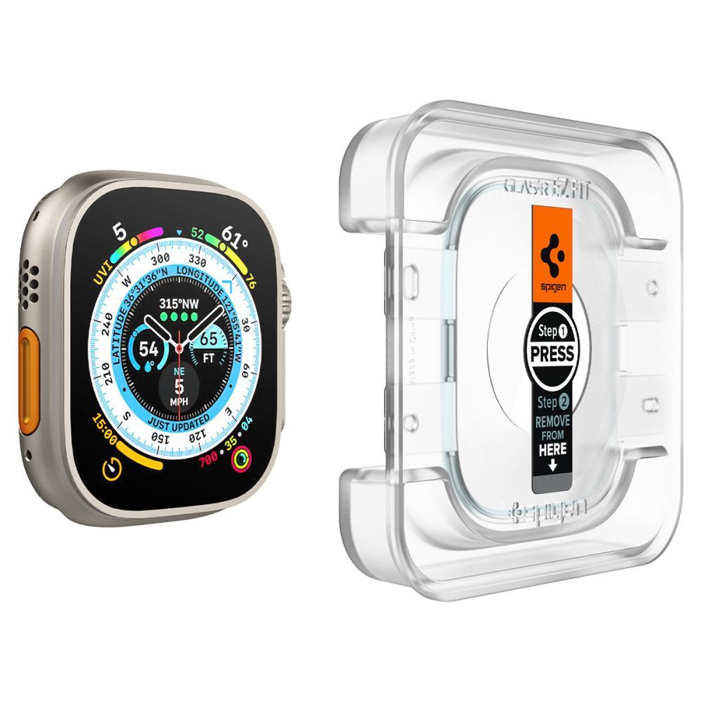 TEMPERATURSCHUTZ SPIGEN GLAS.TR „EZ FIT“ 2ER-PACK APPLE WATCH ULTRA (49 MM) KLAR