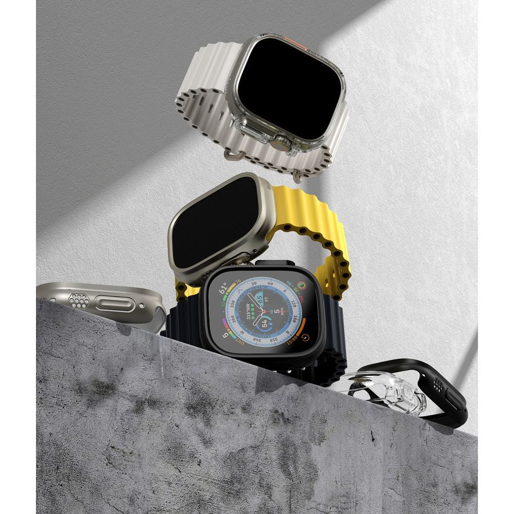 COVER RINGKE SLIM 2ER-PACK APPLE WATCH ULTRA (49 MM) KLAR & TITANGRAU