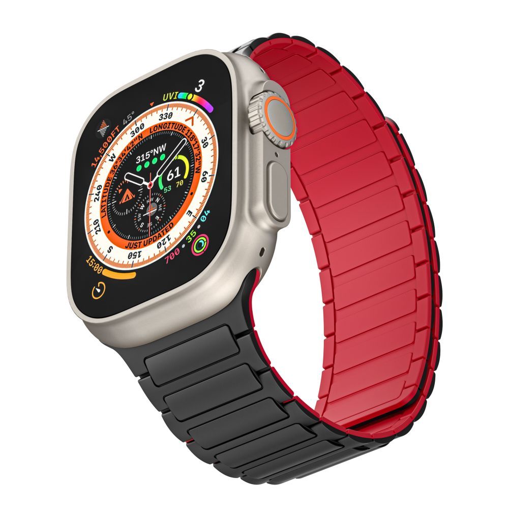 TECH-PROTECT ICONBAND MAGNETISCH APPLE WATCH 4 / 5 / 6 / 7 / 8 / 9 / SE / ULTRA 1 / 2 (42 / 44 / 45 / 49 MM) SCHWARZ/ROT