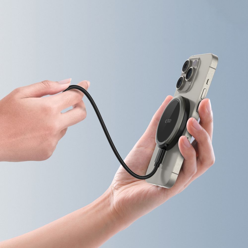 TECH-PROTECT QI15W-A33 MAGNETISCHES MAGSAFE DRAHTLOSES LADEGERÄT SCHWARZ
