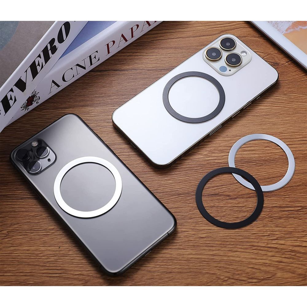 ANELLO MAGNETICO UNIVERSALE TECH-PROTECT MAGMAT MAGSAFE NERO E ARGENTO