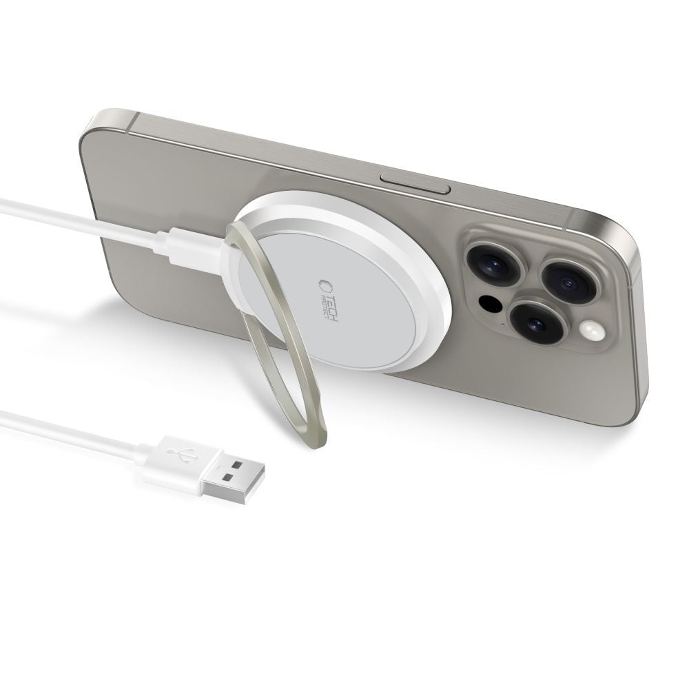 CARICABATTERIE WIRELESS MAGNETICO TECH-PROTECT QI15W-A33 BIANCO