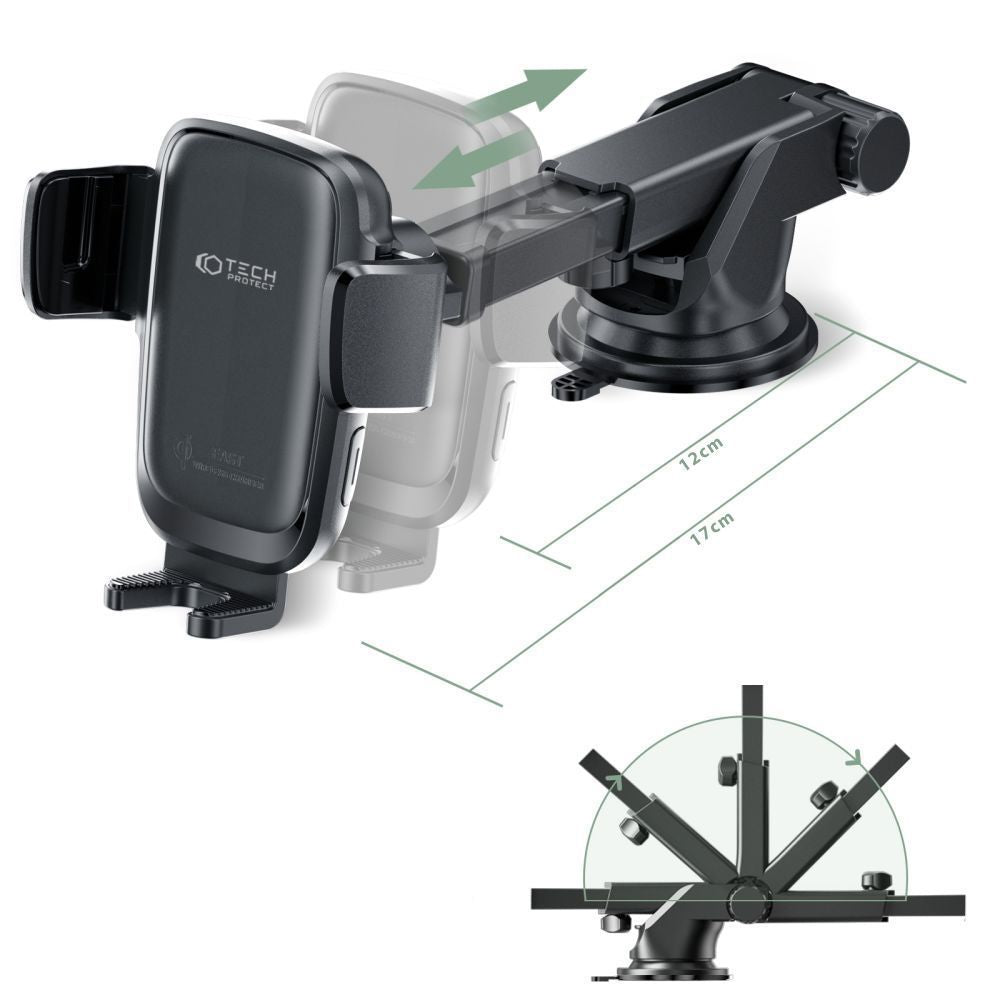 CARICABATTERIE WIRELESS DA AUTO DA CRUSCOTTO TECH-PROTECT X05 15W NERO