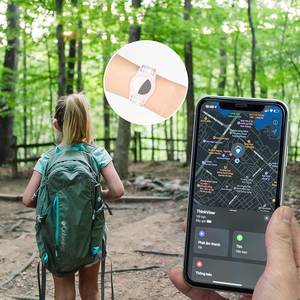 CINTURINO FASCIA TECH-PROTECT NYLONGURT FÜR KINDER APPLE AIRTAG BLAU
