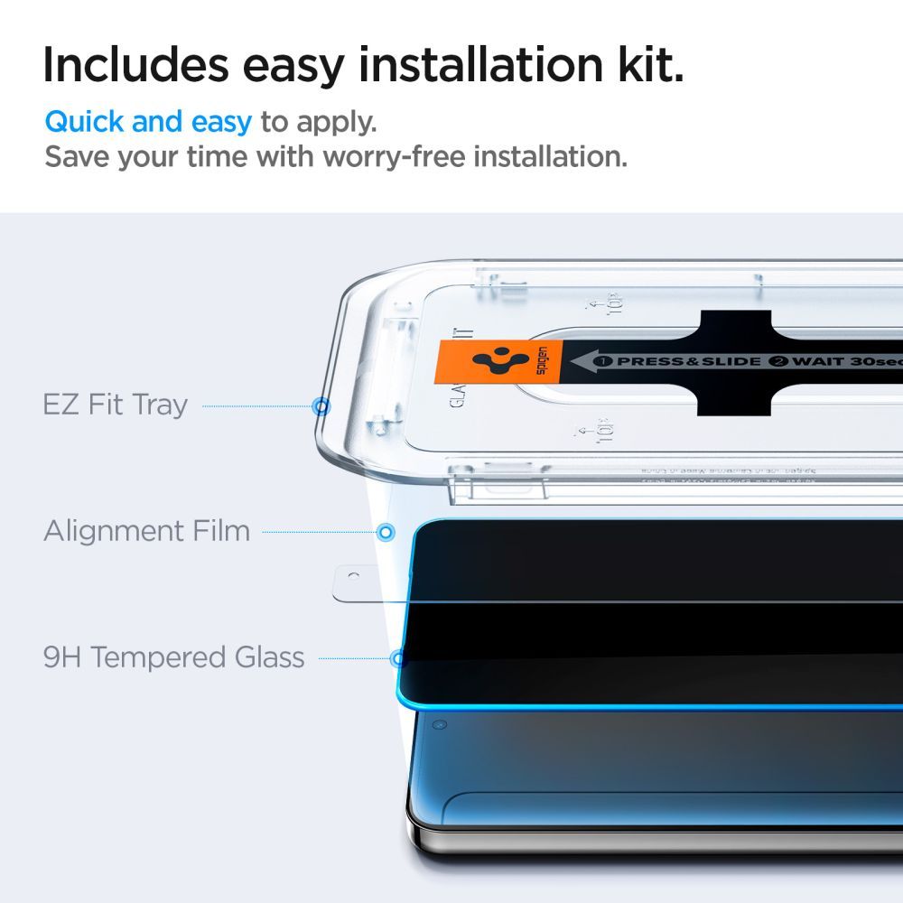 VETRO TEMPERATO SPIGEN GLAS.TR „EZ FIT“ 2-PACK GALAXY S24 PRIVACY