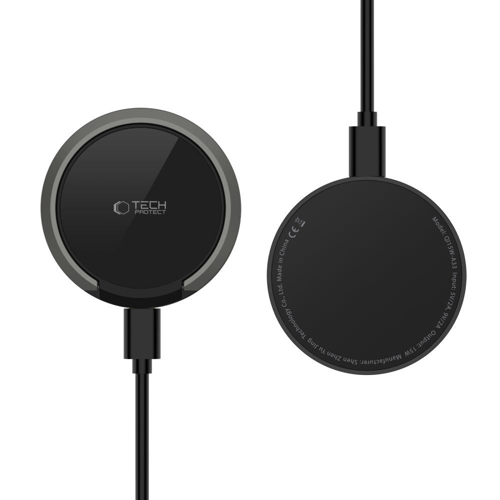 TECH-PROTECT QI15W-A33 MAGNETISCHES MAGSAFE DRAHTLOSES LADEGERÄT SCHWARZ