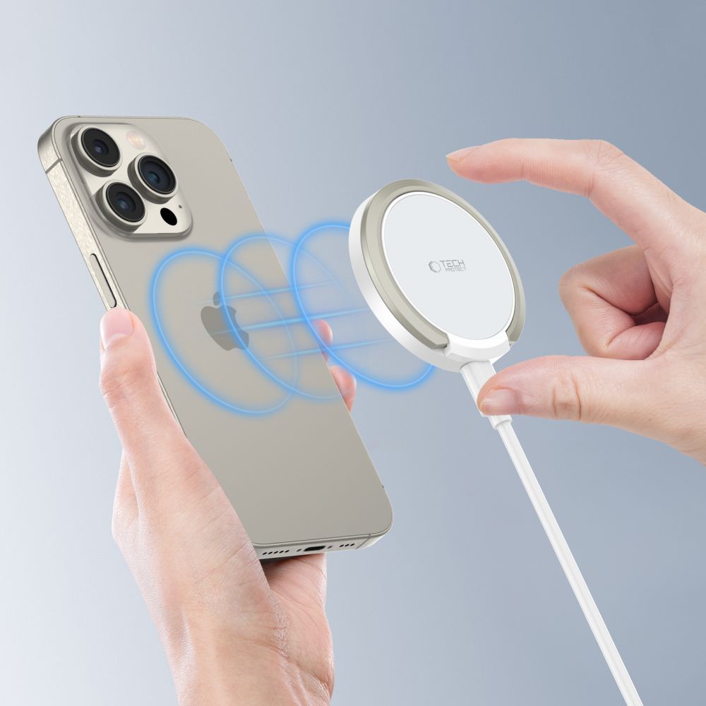 CARICABATTERIE WIRELESS MAGNETICO TECH-PROTECT QI15W-A33 BIANCO