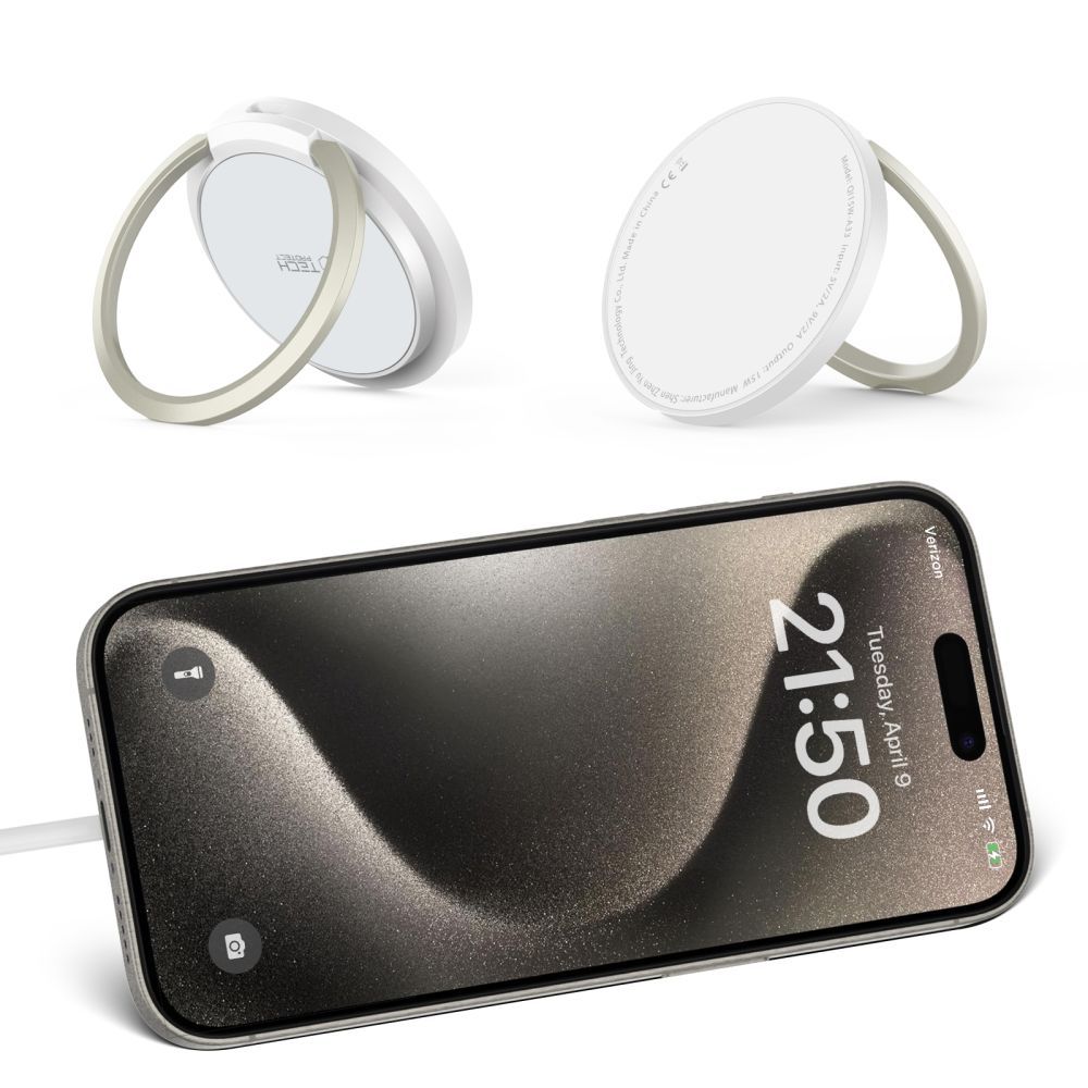 CARICABATTERIE WIRELESS MAGNETICO TECH-PROTECT QI15W-A33 BIANCO