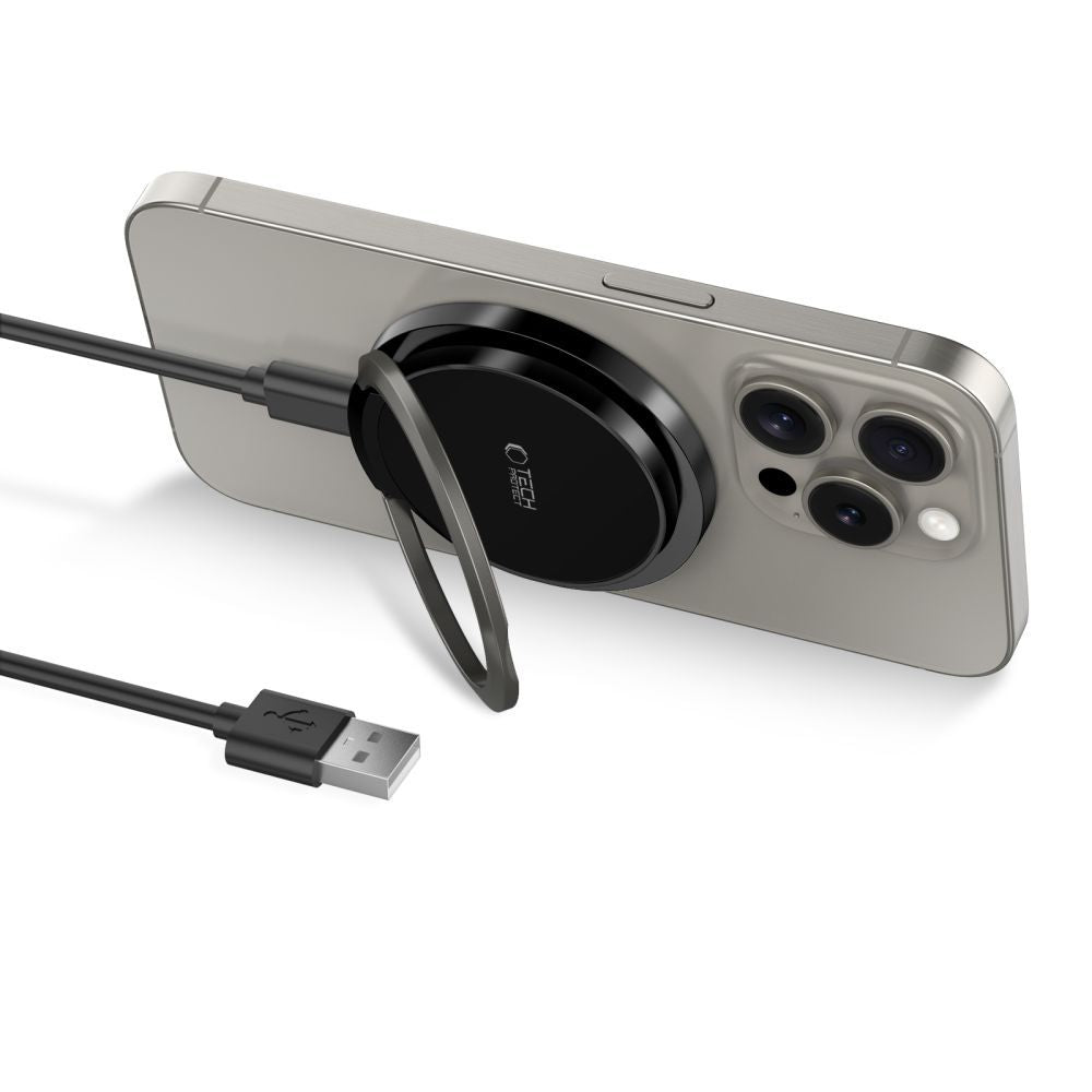 TECH-PROTECT QI15W-A33 MAGNETISCHES MAGSAFE DRAHTLOSES LADEGERÄT SCHWARZ
