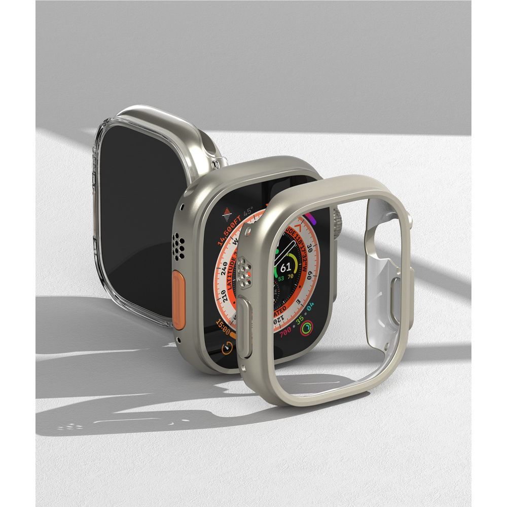 COVER RINGKE SLIM 2ER-PACK APPLE WATCH ULTRA (49 MM) KLAR & TITANGRAU