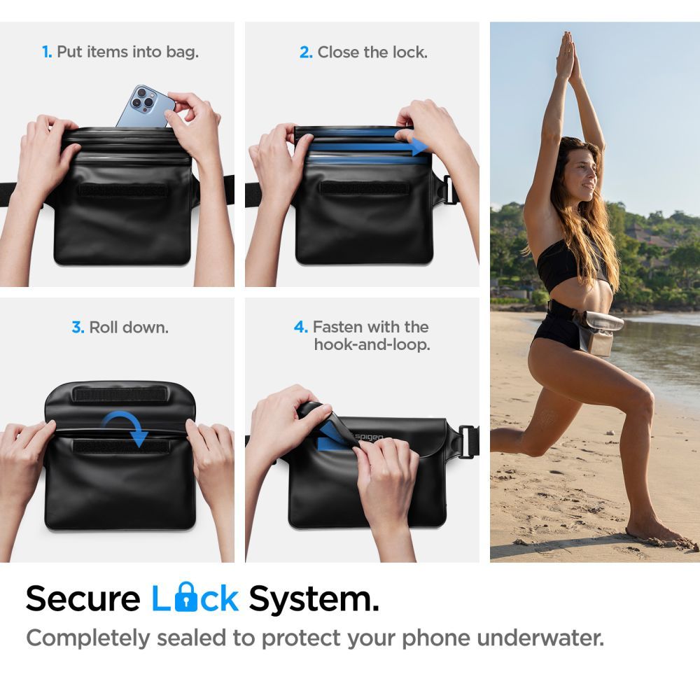 BORSELLO SPIGEN A620 UNIVERSAL WASSERDICHTE GÜRTELTASCHE SCHWARZ
