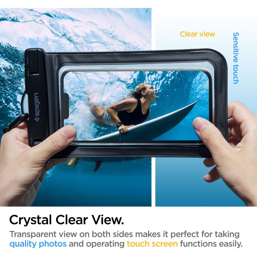 CUSTODIA IMPERMEABILE SPIGEN A601 UNIVERSAL WATERPROOF CASE BLACK