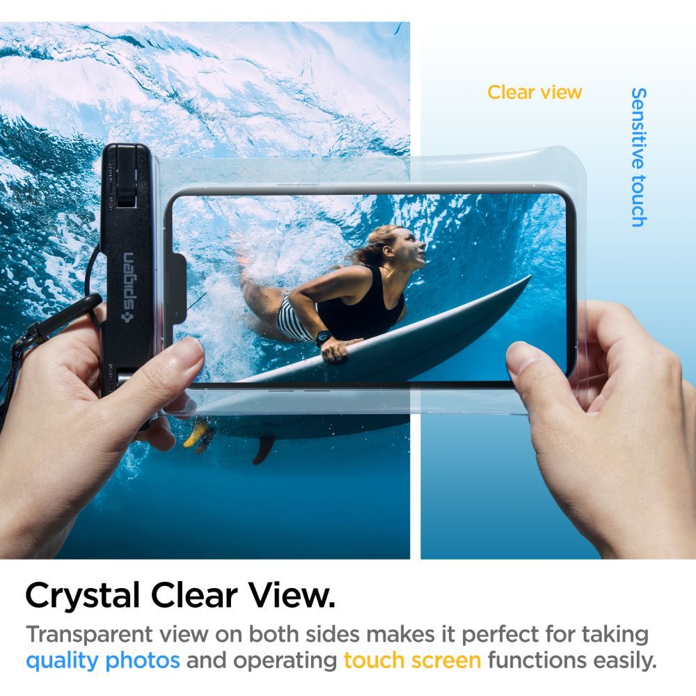 WASSERDICHTE SCHUTZHÜLLE SPIGEN A601 UNIVERSAL WATERPROOF CASE CRYSTAL CLEAR