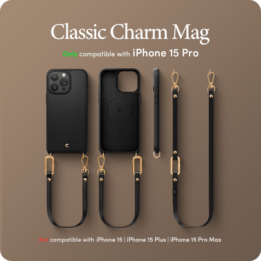 COVER SPIGEN CYRILL CLASSIC CHARM MAG MAGSAFE IPHONE 15 PRO BLACK