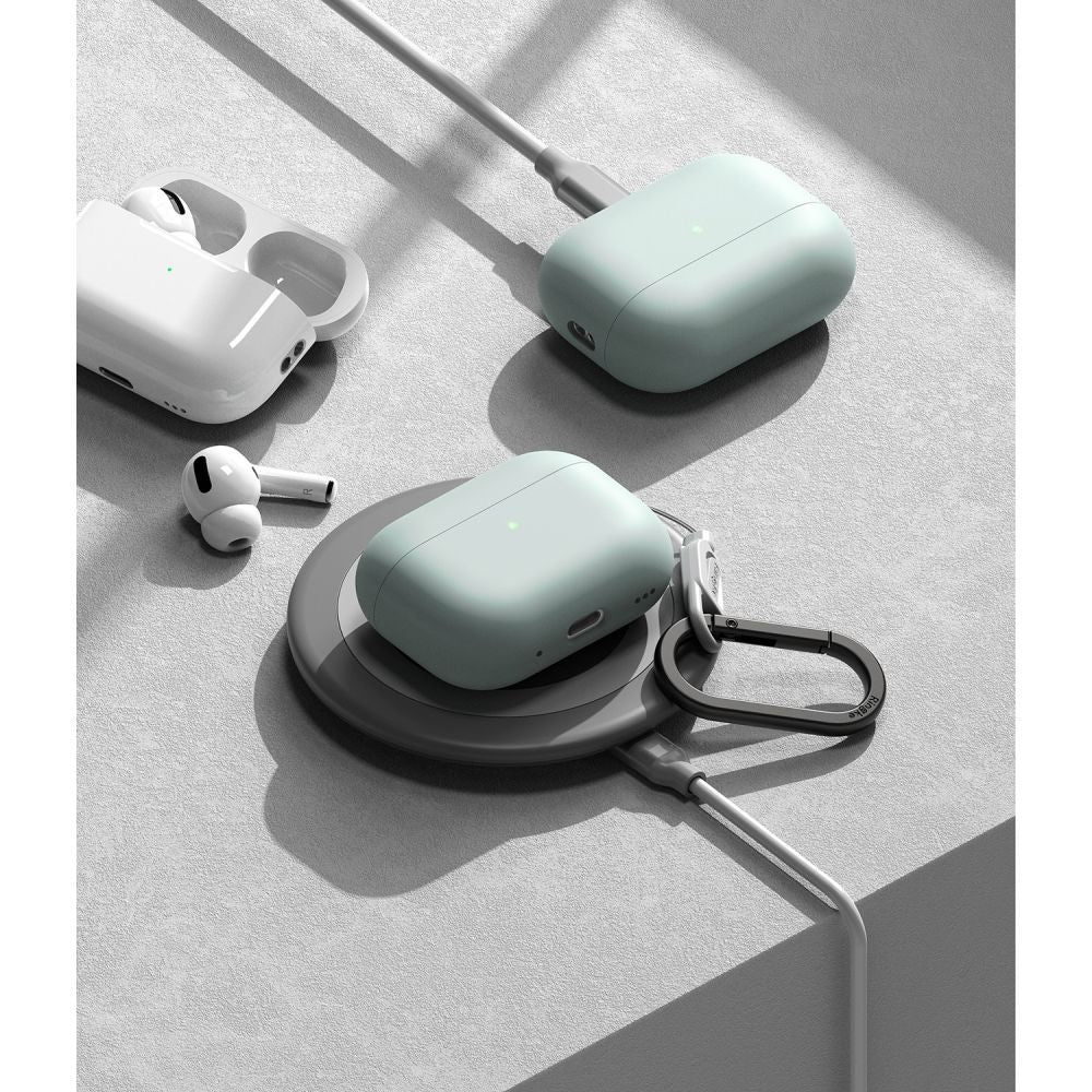 CUSTODIA RINGKE SILICONE APPLE AIRPODS PRO 1 / 2 SEAFOAM