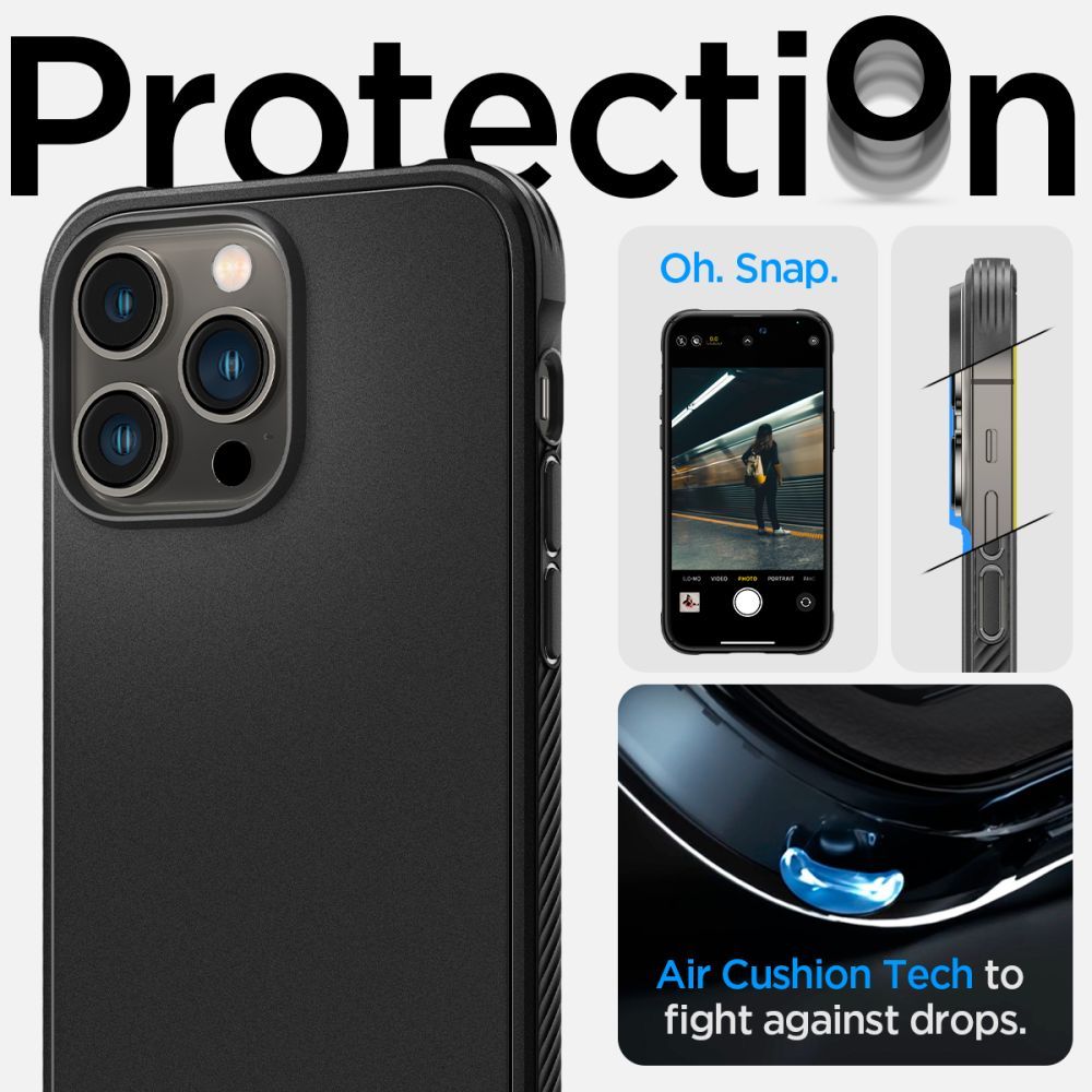 COVER SPIGEN RUGGED ARMOUR MAG MAGSAFE IPHONE 14 PRO MAX NERO OPACO