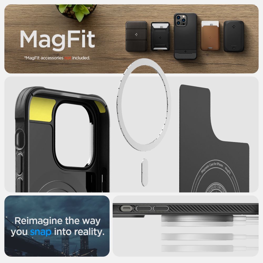 COVER SPIGEN RUGGED ARMOUR MAG MAGSAFE IPHONE 14 PRO MAX NERO OPACO