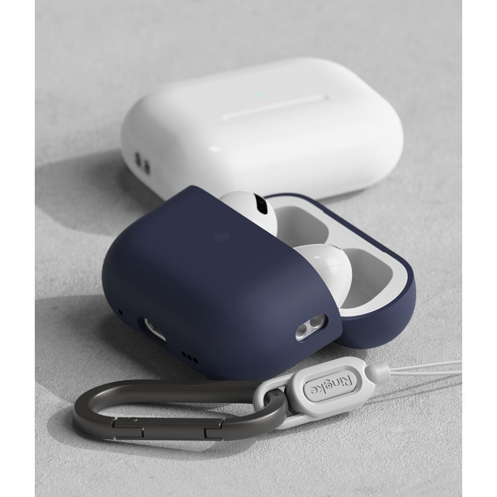 CUSTODIA RINGKE SILICONE APPLE AIRPODS PRO 1/2 BLU NOTTE