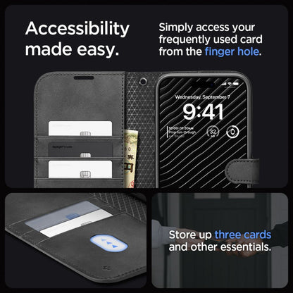 SPIGEN WALLET ”S” PRO IPHONE 15 PRO MAX BLACK