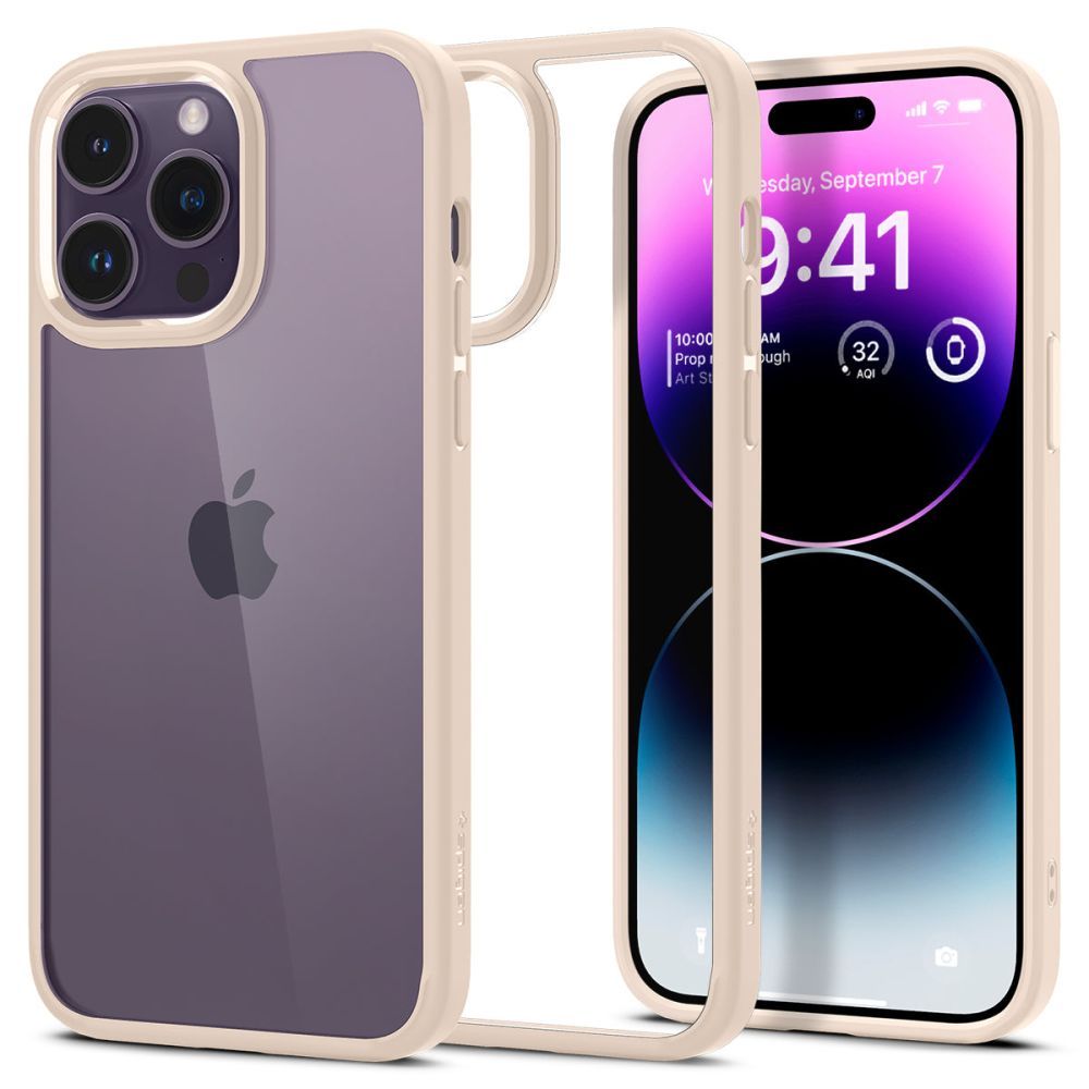 COVER SPIGEN ULTRA HYBRID IPHONE 14 PRO MAX BEIGE SABBIA