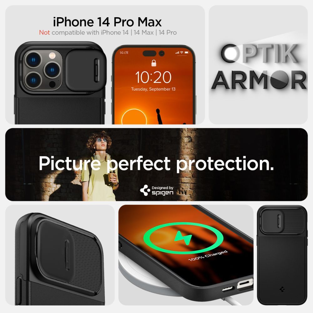 COVER SPIGEN OPTIK ARMOUR MAG MAGSAFE IPHONE 14 PRO MAX NERA