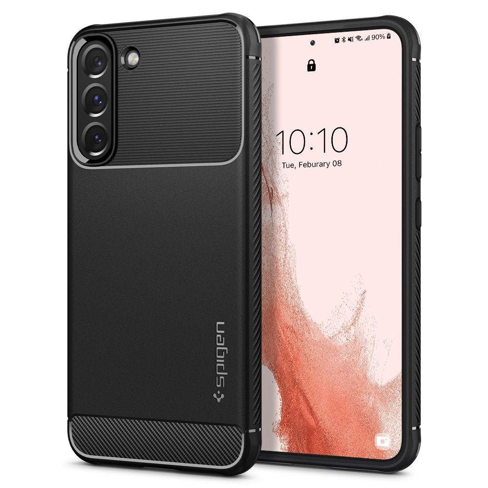 COPERTURA SPIGEN RUGGED ARMOUR GALAXY S22 NERO OPACO