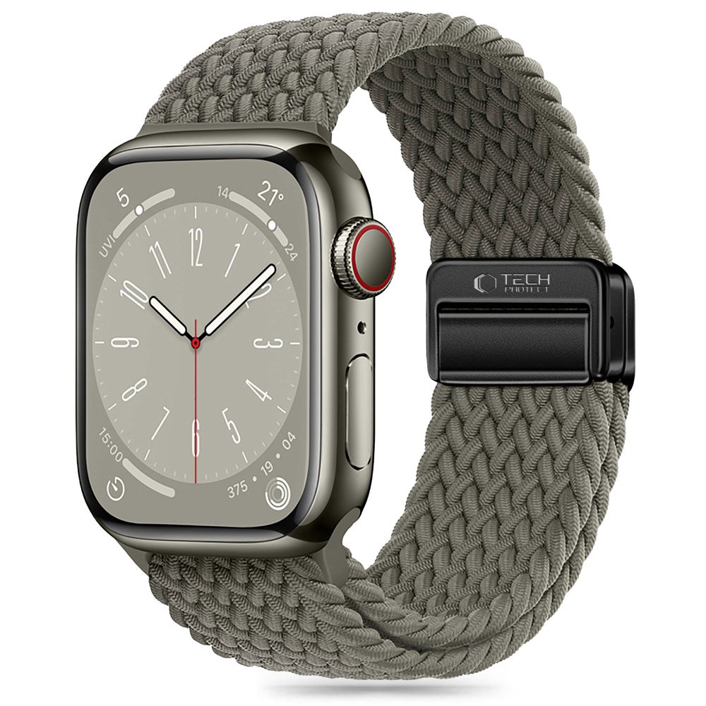 TECH-PROTECT NYLONMAG APPLE WATCH 6 / 7 / 8 / 9 / 10 / SE / ULTRA 1 / 2 (44 / 45 / 46 / 49 MM) OLIVE GREY