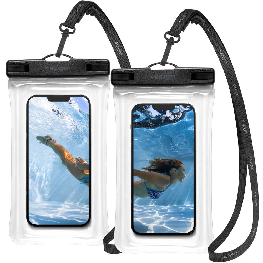 CUSTODIA IMPERMEABILE SPIGEN A610 UNIVERSAL WATERPROOF FLOAT CASE 2-PACK CRYSTAL CLEAR