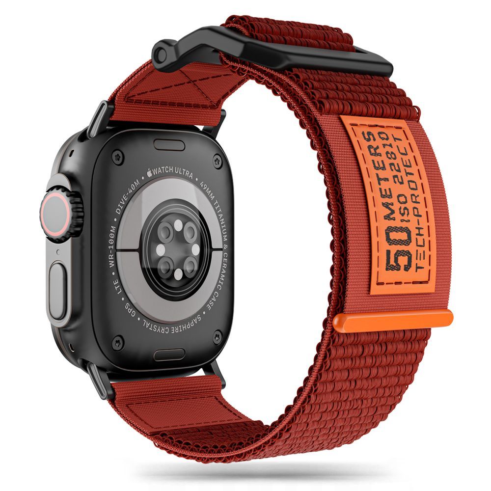 TECH-PROTECT SCOUT-ARMBAND FÜR APPLE WATCH 4 / 5 / 6 / 7 / 8 / 9 / SE / ULTRA 1 / 2 (42 / 44 / 45 / 49 MM) ORANGE