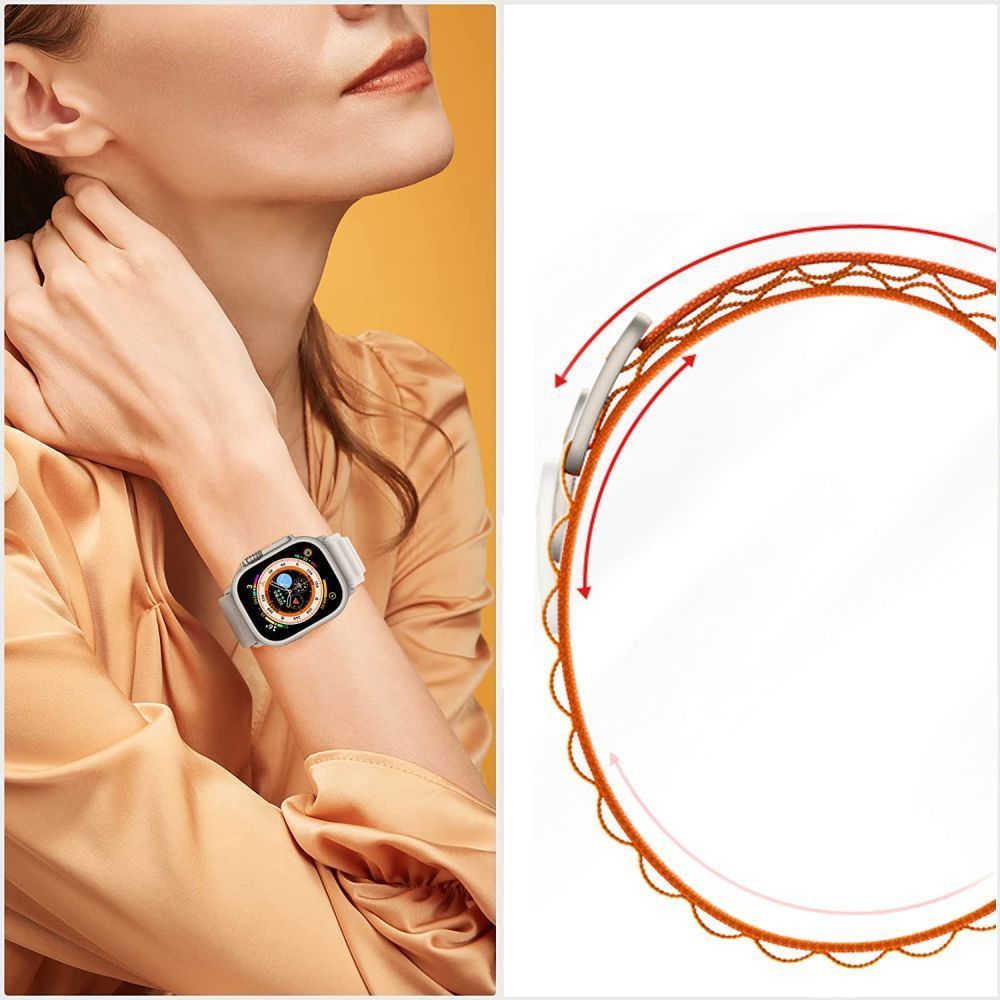 TECH-PROTECT NYLON PRO APPLE WATCH 4 / 5 / 6 / 7 / 8 / 9 / SE / ULTRA 1 / 2 (42 / 44 / 45 / 49 MM) ORANGE / MAUSGRÜN