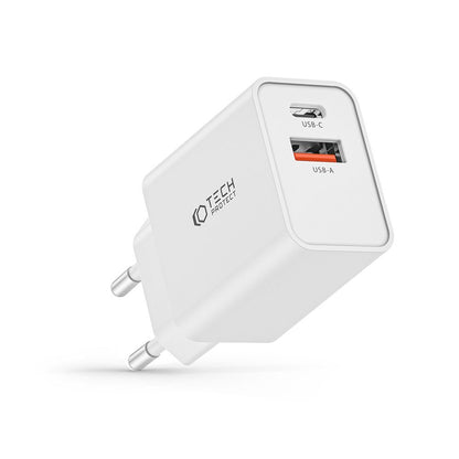 TECH-PROTECT NC30W 2-PORT NETZWERK-LADEGERÄT PD30W/QC3.0 WEISS