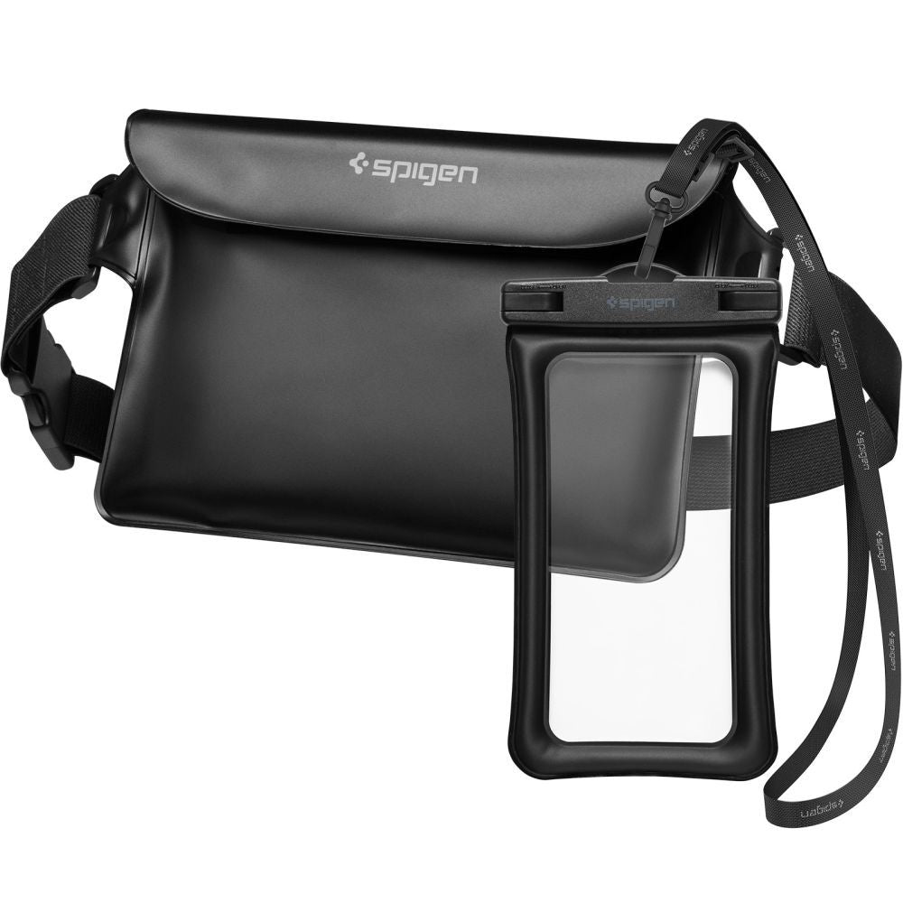 SPIGEN A621 UNIVERSAL WATERPROOF CASE &amp; WAIST BAG BLACK