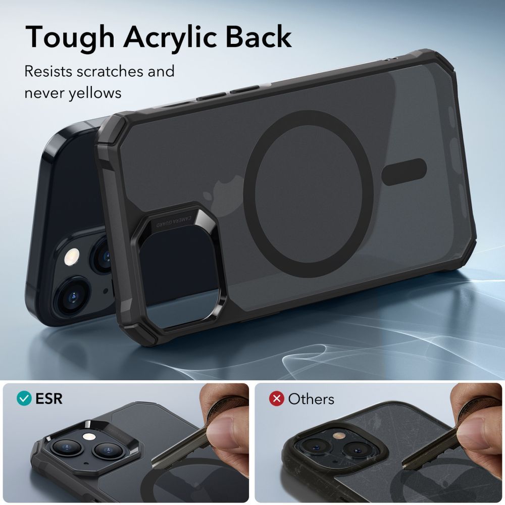 ESR AIR ARMOR HALOLOCK MAGSAFE CASE IPHONE 15 PLUS FROSTED BLACK