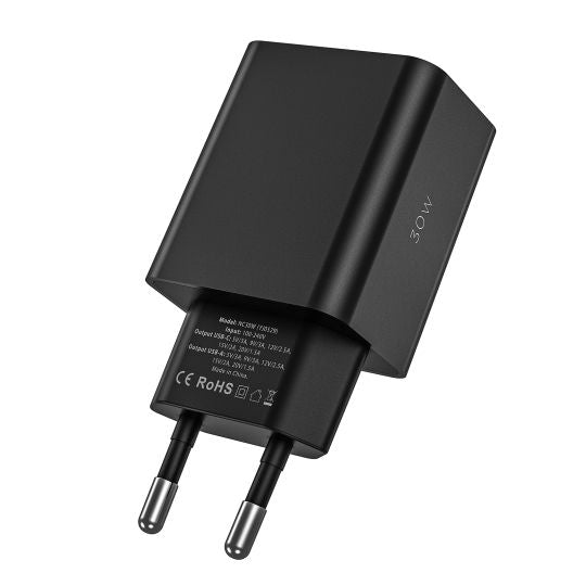 TECH-PROTECT NC30W 2-PORT-NETZWERK-LADEGERÄT PD30W/QC3.0 SCHWARZ