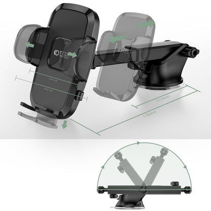 SUPPORTO AUTO UNIVERSALE TECH-PROTECT V3 UNIVERSAL WINDSHIELD &amp; DASHBOARD CAR MOUNT BLACK