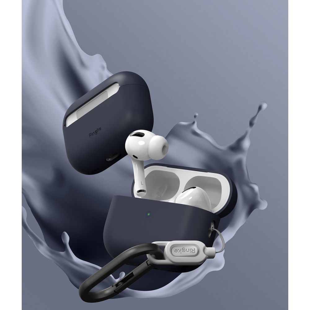 RINGE-HÜLLE AUS SILIKON FÜR APPLE AIRPODS PRO 1 / 2 MITTERNACHTBLAU