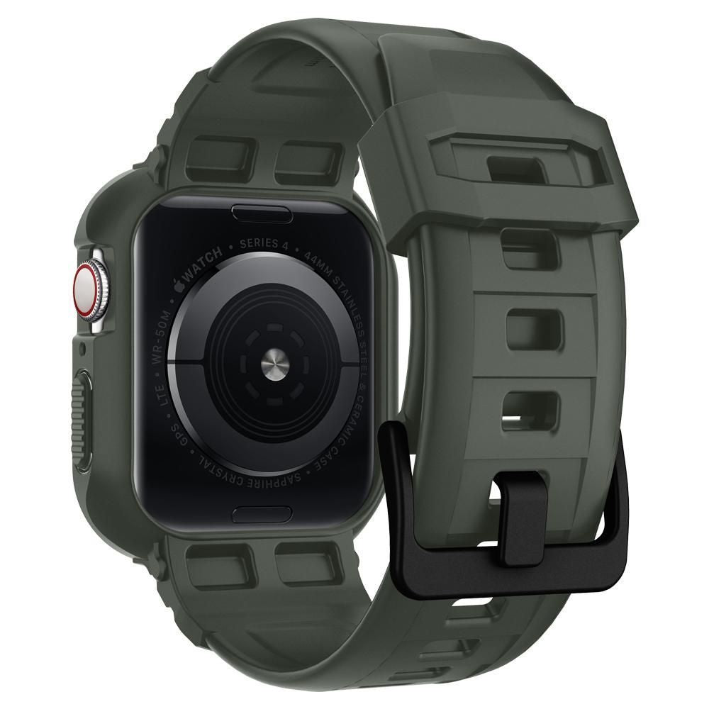 CUSTODIA + CINTURINO SPIGEN RUGGED ARMOR „PRO“ APPLE WATCH 4 / 5 / 6 / 7 / SE (44 / 45 MM) MILITÄRGRÜN