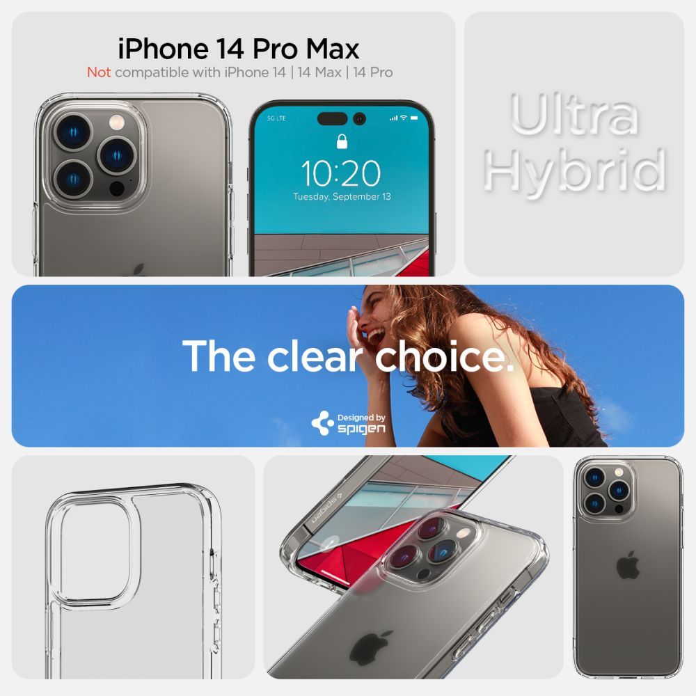 COVER SPIGEN ULTRA HYBRID IPHONE 14 PRO MAX FROST TRASPARENTE