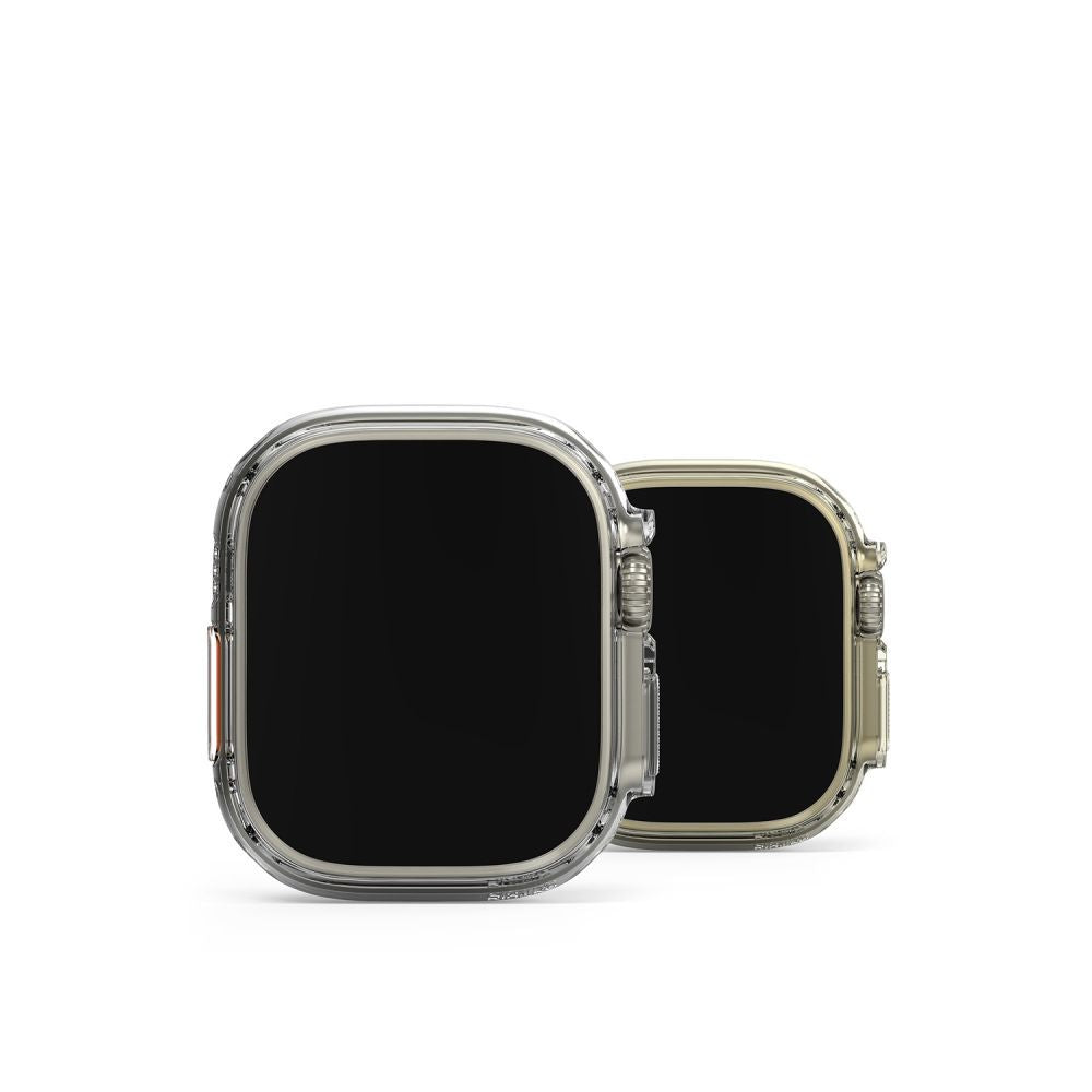 CONFEZIONE DA 2 COVER RINGKE SLIM APPLE WATCH ULTRA (49 MM) TRASPARENTE E GRIGIO TITANIO