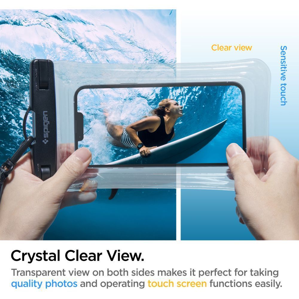 CUSTODIA IMPERMEABILE SPIGEN A610 UNIVERSAL WATERPROOF FLOAT CASE CRYSTAL CLEAR