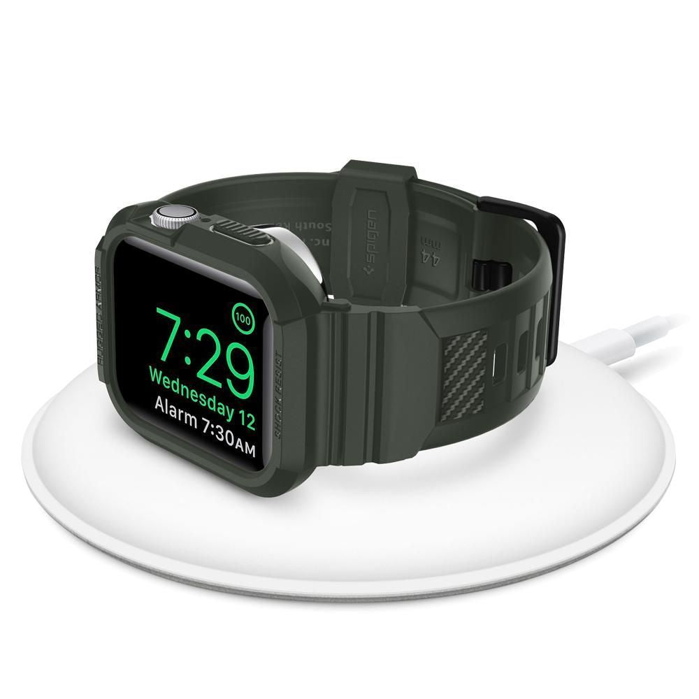 CUSTODIA +CINTURINO SPIGEN RUGGED ARMOR ”PRO” APPLE WATCH 4 / 5 / 6 / 7 / SE (44 / 45 MM) MILITARY GREEN